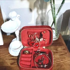 Velvet burnt orange jewelry box